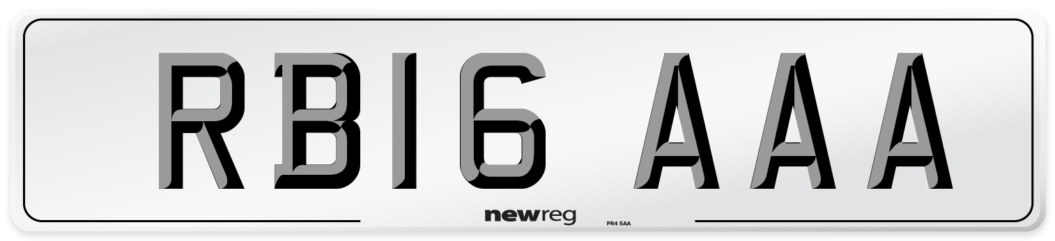 RB16 AAA Number Plate from New Reg